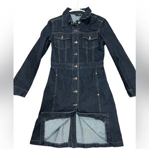 MNG long sleeve denim dress dark blue medium